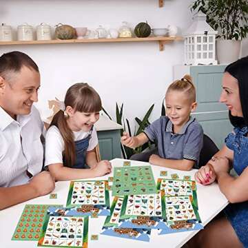 41Pcs Camping Bingo Game Cards for Kids - Camp Adventure Party Games with 24 Players - Jungle Bingo Cards Chips for Kids Family Travel Indoor Outdoor Activities School Classroom Birthday Supplies