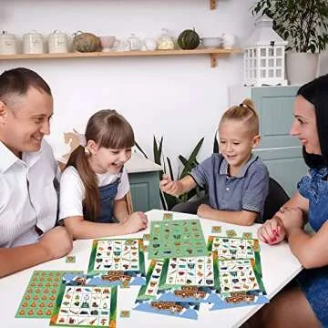 41Pcs Camping Bingo Game Cards for Kids - Camp Adventure Party Games with 24 Players - Jungle Bingo Cards Chips for Kids Family Travel Indoor Outdoor Activities School Classroom Birthday Supplies