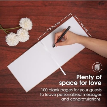 Elegant Pearhead Linen Wedding Guest Book for Cherished Memories