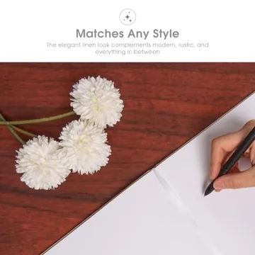 Elegant Pearhead Linen Wedding Guest Book for Cherished Memories