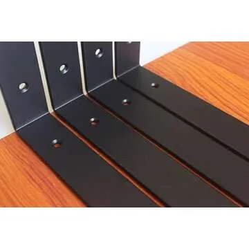 Heavy Duty Matte Black L Shelf Brackets - 6 Pack