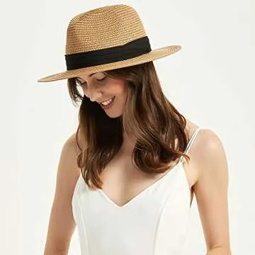 Stylish Panama Straw Hat for Women with UV Protection