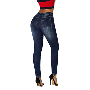 Stylish Roswear Ripped Skinny Jeans in Slate Blue