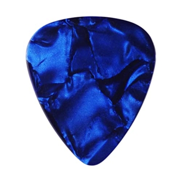 Celluloid Dark Blue Pearl Guitar Or Bass Pick - 0.71 mm Medium Gauge - 351 Shape - 6 Pack