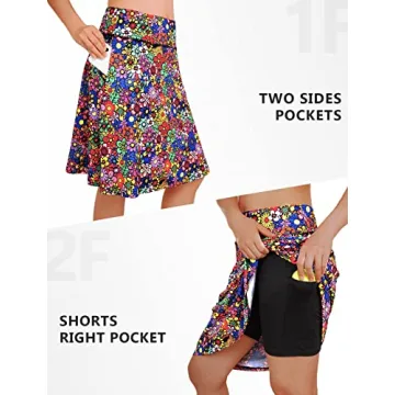 KORALHY Skorts for Women - Stylish Knee Length Active Skirts