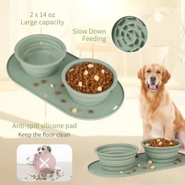 Collapsible Silicone Dog Bowl for Travel & Home Use