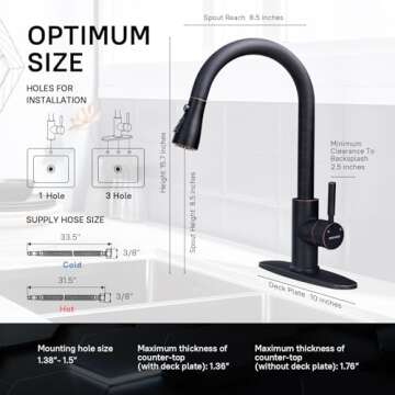WEWE Kitchen faucets with Pull Down Sprayer, Farmhouse Kitchen Faucet Oil Rubbed Bronze Commercial M...