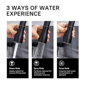 WEWE Kitchen faucets with Pull Down Sprayer, Farmhouse Kitchen Faucet Oil Rubbed Bronze Commercial Modern high arc Stainless Steel Single Handle Single Hole for Utility rv Laundry Sinks