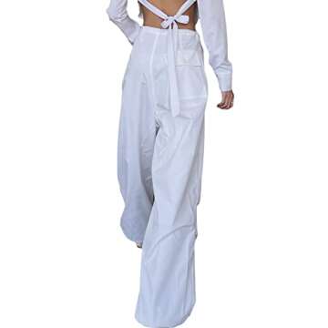 YAHUIUL Women's Parachute Pants - Trendy Cargo Pants for All Seasons