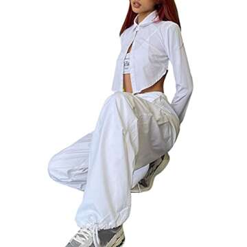 Stylish YAHUIUL Parachute Pants for Women - Versatile Cargo Pants