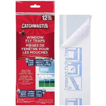 Catchmaster Window Fly Traps 12-Pack - Discreet, Pet-Safe Bug Control