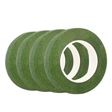 DECORA Dark Green Floral Tape 4 Rolls for DIY Crafts
