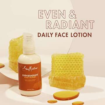 SheaMoisture Even and Radiant Lotion For Uneven Skin Tone and Dark Spots Daily Face Lotion With Raw Honey 3.2 oz