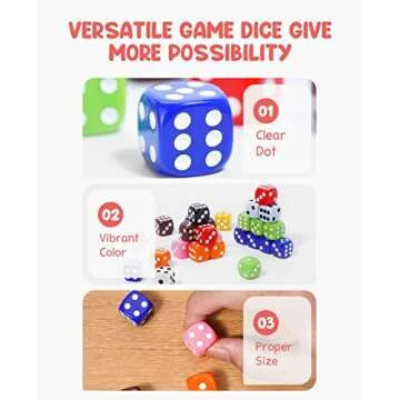 JoyCat 16mm 6 Sided Dice Set Standard Game Dice Kids for Board Games Dice Games Math Dice for Classr...