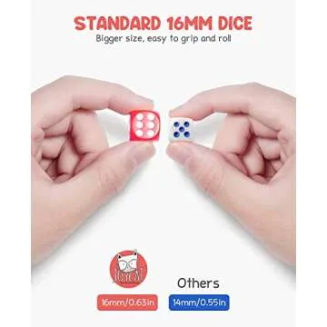 JoyCat 16mm 6 Sided Dice Set Standard Game Dice Kids for Board Games Dice Games Math Dice for Classroom with Storage Bucket (100, Opaque)