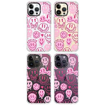 MOSNOVO Case for iPhone 14 Pro Max, [Buffertech 6.6ft Military-Grade Drop Protection] [Anti Peel Off Tech] Clear TPU Bumper Phone Case Cover Design - Pink Dripping Smiles