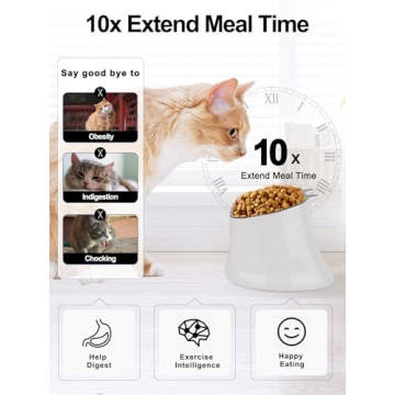 Y YHY Slow Feeder Cat Bowl 7 Inch Elevated Ceramic Bowl