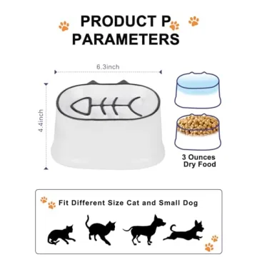 Y YHY Slow Feeder Cat Bowl 7 Inch Elevated Ceramic Bowl