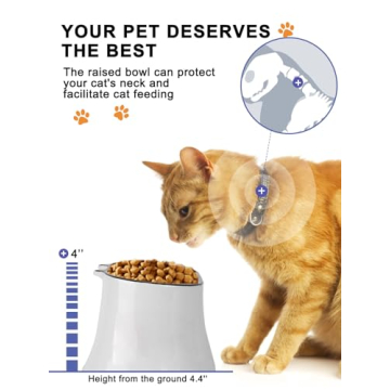 Y YHY Slow Feeder Cat Bowl 7 Inch Elevated Ceramic Bowl