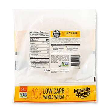 7" La Tortilla Factory Whole Wheat Low Carb Tortillas (Regular Size) Pack of 2