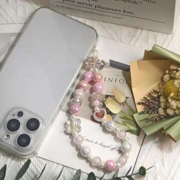 Cute 4 Pieces Beaded Phone Charms for Stylish Decor