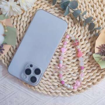 Cute 4 Pieces Beaded Phone Charms for Stylish Decor