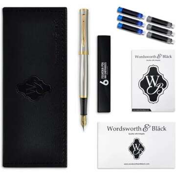 Wordsworth & Black Fountain Pen Set with Ink Cartridges