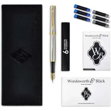 Wordsworth & Black Fountain Pen Set with Ink Cartridges