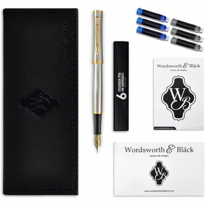 Wordsworth & Black Fountain Pen Set with Ink Cartridges