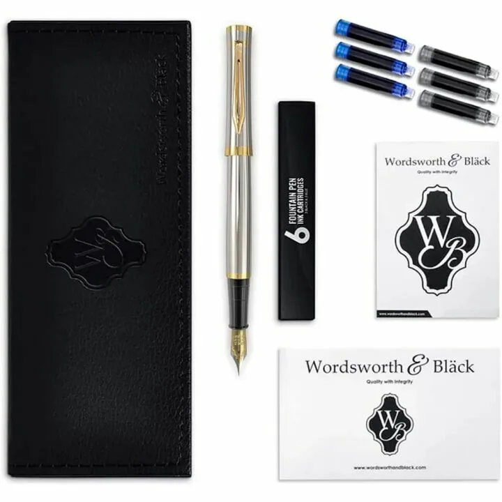Wordsworth & Black Fountain Pen Set with Ink Cartridges