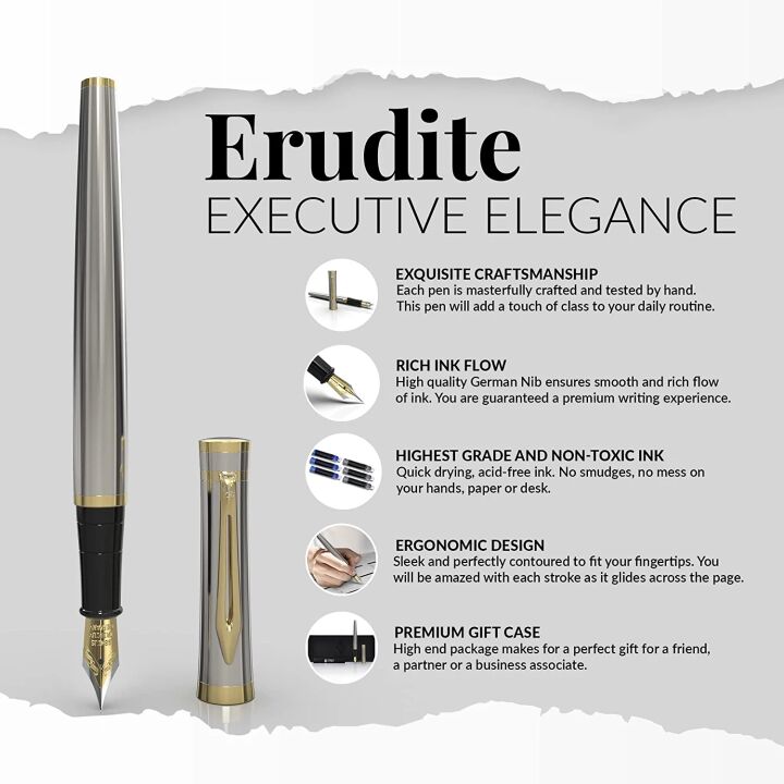 Wordsworth & Black Fountain Pen Set with Ink Cartridges