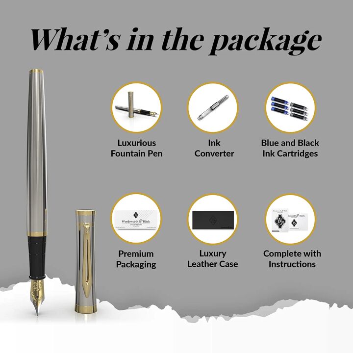 Wordsworth & Black Fountain Pen Set with Ink Cartridges