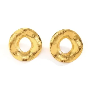 Chunky Gold Statement Earrings Bold Vintage Jewelry Women
