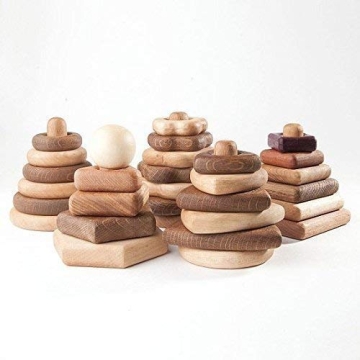 Wooden Stacking Toy for Infants and Toddlers - Eco-Friendly
