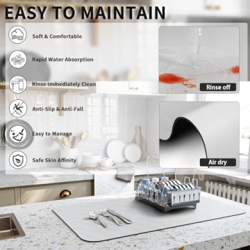 HotLive Dish Drying Mat - Super Absorbent & Easy to Clean