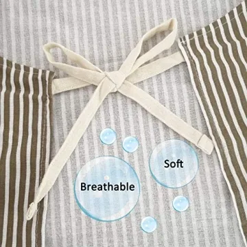 Lofekea Adjustable Cotton Linen Chef Aprons 2 Pack