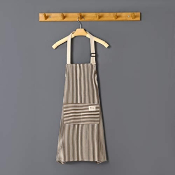 Lofekea Adjustable Cotton Linen Chef Aprons 2 Pack