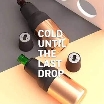 Asobu Frosty Beer Holder 2 Go Vacuum Insulated Double Walled Stainless Steel Beer Can and Bottle Cooler with Beer Opener Eco Friendly and Bpa Free(Copper)