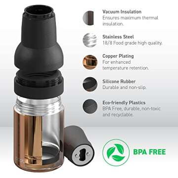 Asobu Frosty Beer Holder 2 Go Vacuum Insulated Double Walled Stainless Steel Beer Can and Bottle Cooler with Beer Opener Eco Friendly and Bpa Free(Copper)