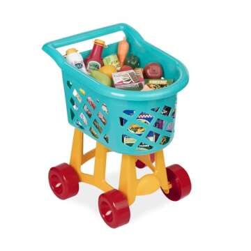 Battat- Deluxe Grocery Playset – Toy Food For Toddlers – Shopping Cart Toy- 20+ Pretend Food Ite...