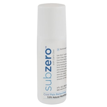Sub Zero Cooling Pain Relief Gel, 3oz Roll-On - Fast Muscle & Joint Relief