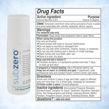 Sub Zero Pain Relief Gel - Fast and Effective Cooling Relief