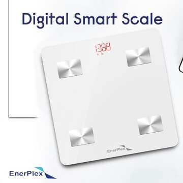EnerPlex Fit Custom Bluetooth Body Fat Scale, Weight Scales Digital Smart Body Composition Wireless ...