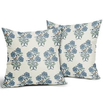 Sweetshow Blue Floral Pillow Covers All-Season Charm 20x20