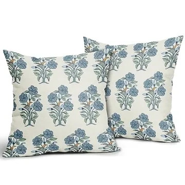 Sweetshow Blue Floral Pillow Covers All-Season Charm 20x20
