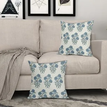 Sweetshow Blue Floral Pillow Covers All-Season Charm 20x20