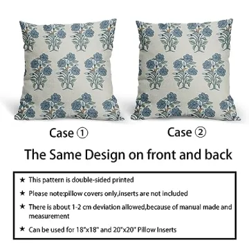 Sweetshow Blue Floral Pillow Covers All-Season Charm 20x20