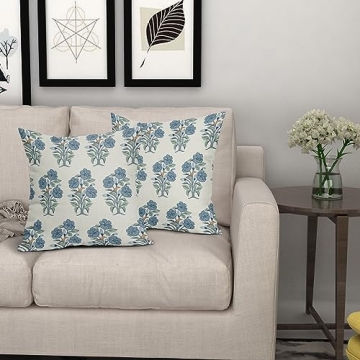 Sweetshow Blue Floral Pillow Covers All-Season Charm 20x20