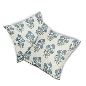Sweetshow Blue Floral Pillow Covers All-Season Charm 20x20