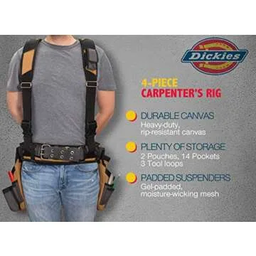 Dickies Carpenter's Rig - Durable 4-Piece Tool Belt Set